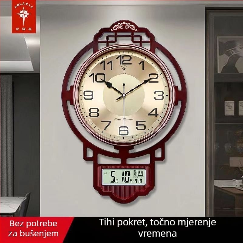 Polaris 2265 zidni sat s vječnim kalendarom, kvarcni mehanizam, baterijsko napajanje, okrugli dizajn, plastično kućište