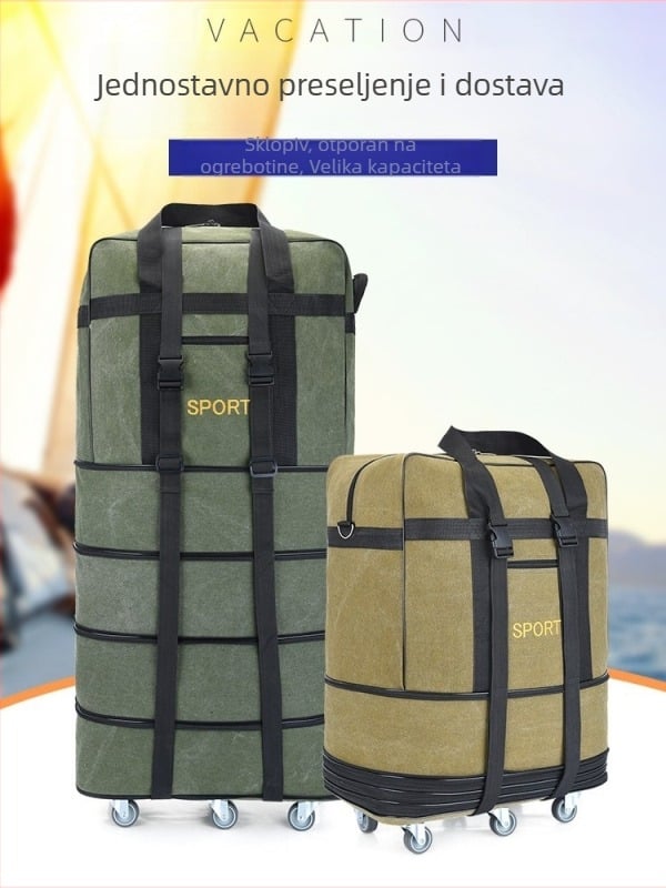 Platnena duffel torba za putovanja – Marka T6, Unisex, Uzorak s slovima, Prozračna, Otporna na habanje, Učvršćivanje udaraca