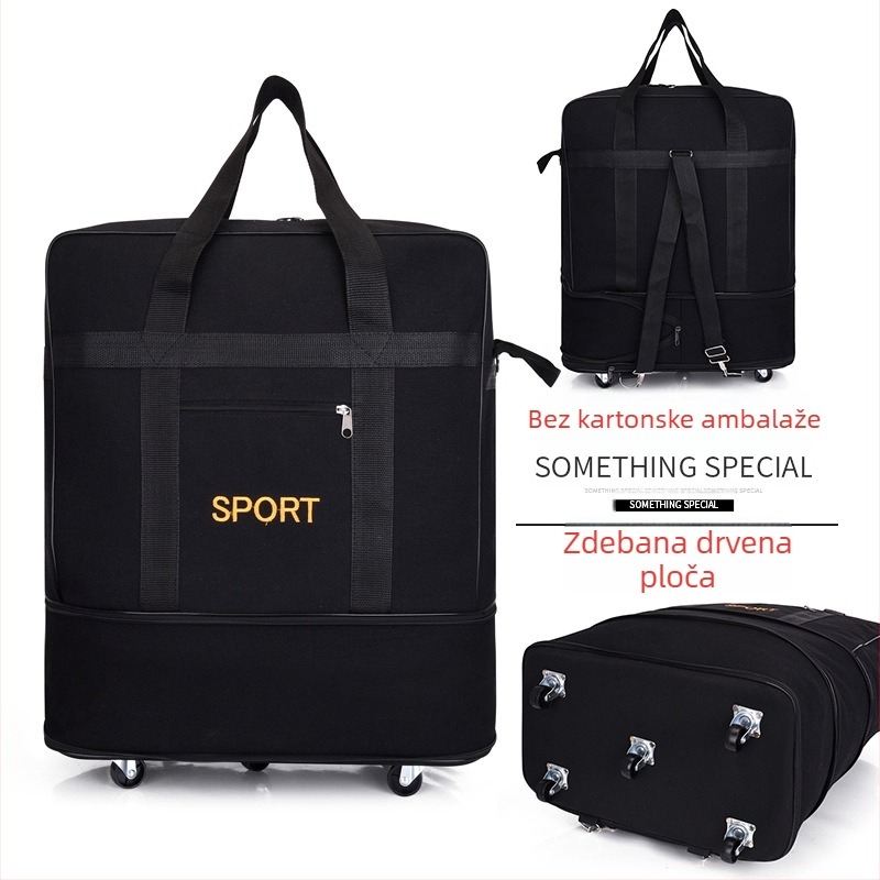 Platnena duffel torba za putovanja – Marka T6, Unisex, Uzorak s slovima, Prozračna, Otporna na habanje, Učvršćivanje udaraca