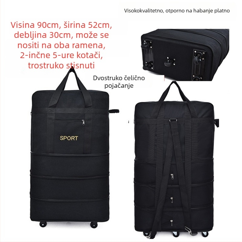 Platnena duffel torba za putovanja – Marka T6, Unisex, Uzorak s slovima, Prozračna, Otporna na habanje, Učvršćivanje udaraca
