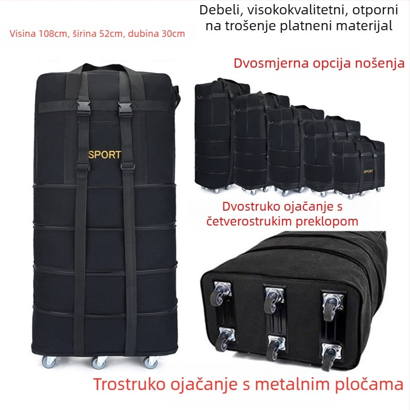 Platnena duffel torba za putovanja – Marka T6, Unisex, Uzorak s slovima, Prozračna, Otporna na habanje, Učvršćivanje udaraca