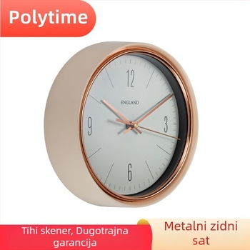Zidni sat s nordijskim minimalističkim dizajnom, tiši hod kazaljke, napajan baterijom, metalno kućište, jednostrani