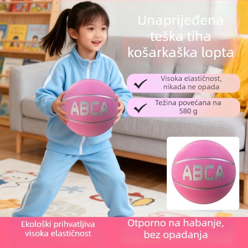 ABCA unutarnja tiha trening košarkaška lopta – 1:1 kopija, visok odraz, PU materijal, ispis logotipa, prilagodba