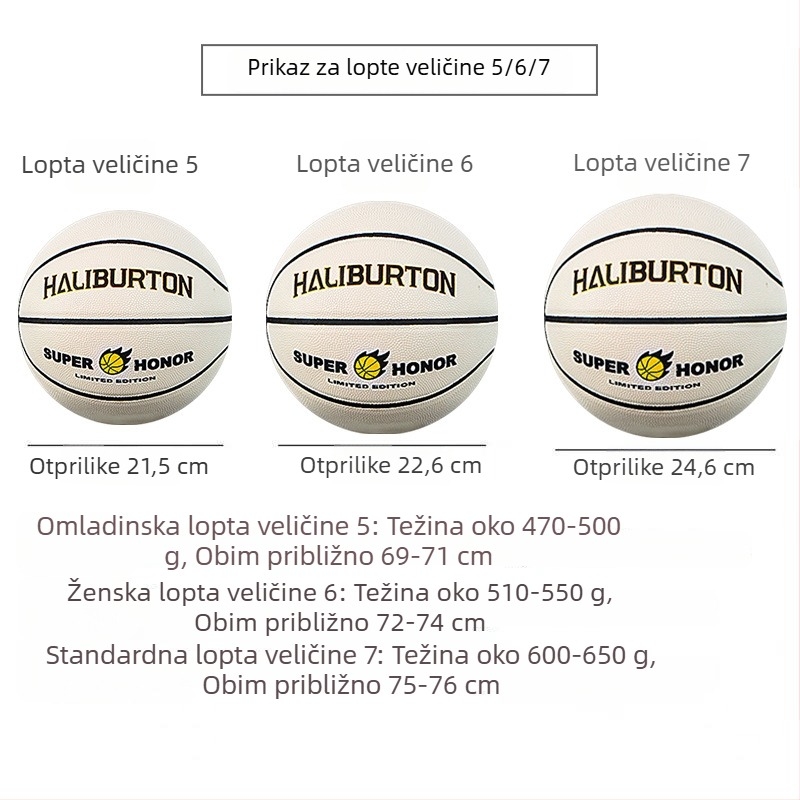 Svijetlo-plava vanjska PU košarkaška lopta, otporna na habanje – veličine 5 i 7