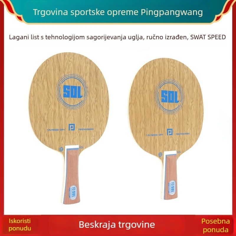 Pingpangwang palica za stolni tenis — sedmeroslojno drvo, laka konstrukcija SWAT SPEED, kompatibilna s reverse glue, za vodoravne udarce