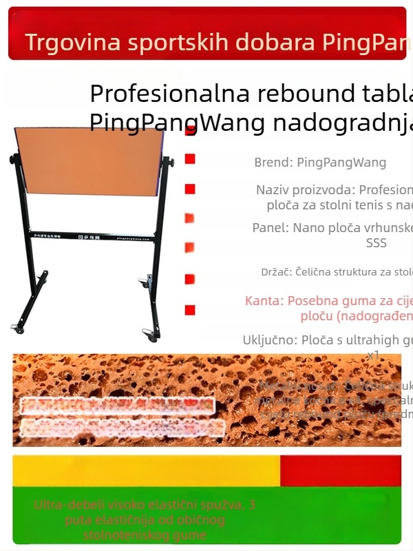 Povratna ploča za stolni tenis za kućnu vježbu – profesionalni povratnik, samostalno vježbanje