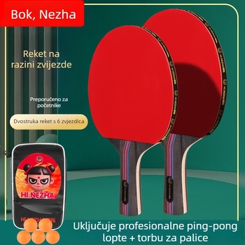 Raketa za stolni tenis s lipovim jezgrom, gumama s ljepilom, ravni dizajn, model 2152, mogućnost ispisa logotipa
