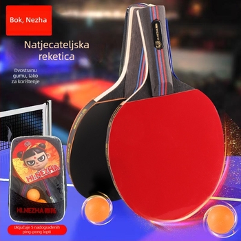 Raketa za stolni tenis s lipovim jezgrom, gumama s ljepilom, ravni dizajn, model 2152, mogućnost ispisa logotipa