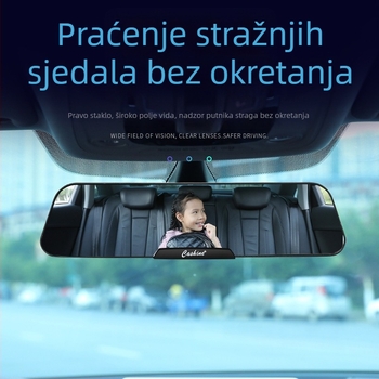 Unutarnji retrovizor automobila s širokim vidnim poljem i antiodraznim premazom