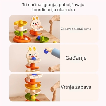 Edukativna igračka za bebe 0–2 godine: staza s obručem i okretna kugla, plastika, Equation Toys, 3C potvrda