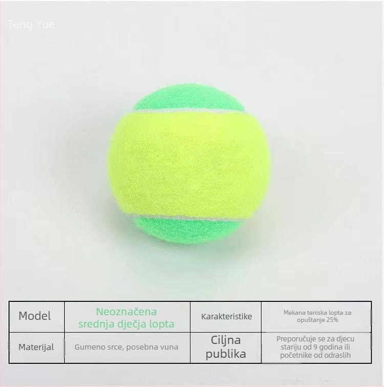 Dječja gumena loptica za treniranje tenisa s ispisanim logom, prilagodljiva, za stolni tenis i beach tenis