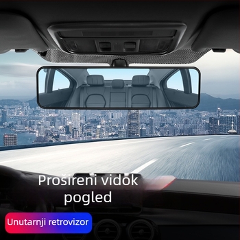 Unutarnje retrovizor za automobil sa širokim vidnim poljem i premazom protiv odsjaja