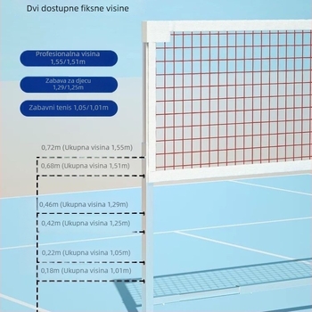 Mreža za badminton i nosač, čelični okvir, marka Double talent, pogodno za stolni tenis i badminton