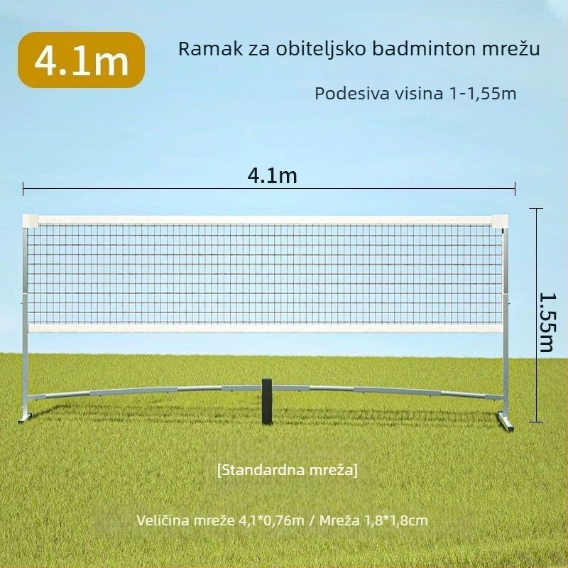Mreža za badminton i nosač, čelični okvir, marka Double talent, pogodno za stolni tenis i badminton