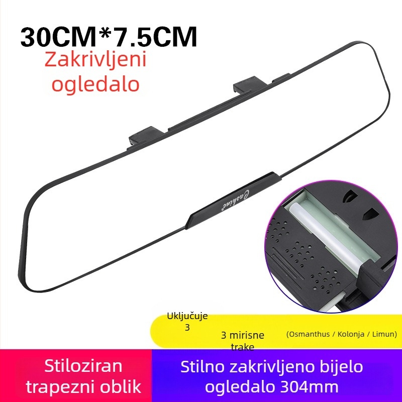 Unutarnji retrovizor automobila s širokim vidnim poljem i antiodsjajnom refleksijom