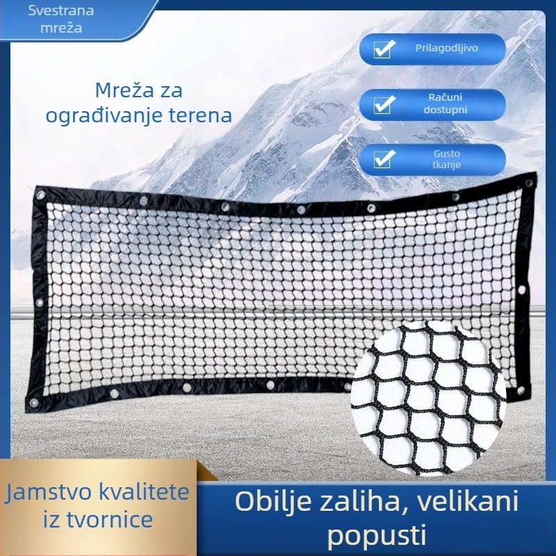 Mreža za zaštitu sportskih terena od polietilena, bez čvorova, za košarku i nogomet, gornja mreža