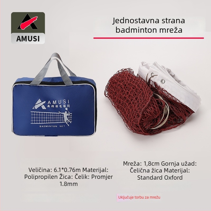Mreža za badminton, prijenosna, sklopiva, za unutarnju i vanjsku uporabu, natjecateljski standard, Amps brend