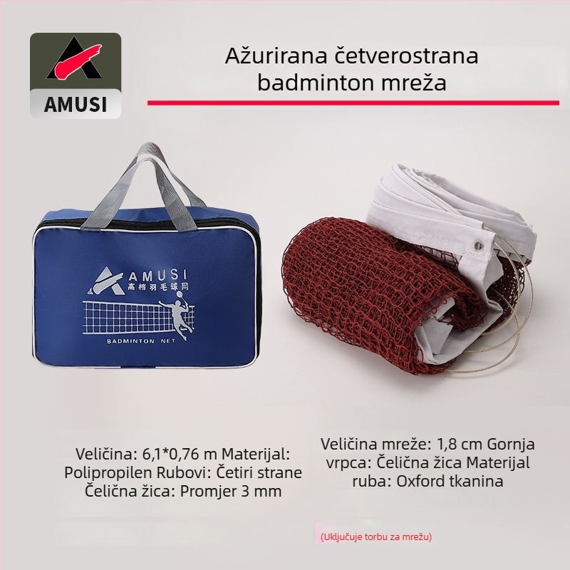 Mreža za badminton, prijenosna, sklopiva, za unutarnju i vanjsku uporabu, natjecateljski standard, Amps brend