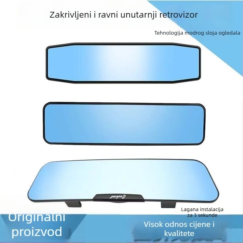 Unutarnji retrovizor za automobil, veliki vidni kut, anti-odsjaj, ogledalo za vožnju unatrag