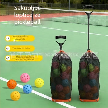 Picker za pickleball lopte, Oxford tkanina + željezna cijev + mreža, Prijenosni zbirac lopti, Višenamjenski, Prilagodljiv logotip