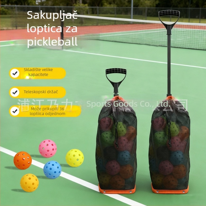 Picker za pickleball lopte, Oxford tkanina + željezna cijev + mreža, Prijenosni zbirac lopti, Višenamjenski, Prilagodljiv logotip