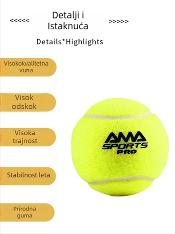 Padel lopta – visoka elastičnost, otporna gumena lopta za trening, mogućnost tiskanja loga