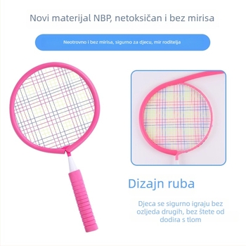 Dječji set raketa za badminton – dvije lagane rakete, okvir od željeznih zlitina, najlonske žice, težina 95–100 g, dizajn direktnog udarca