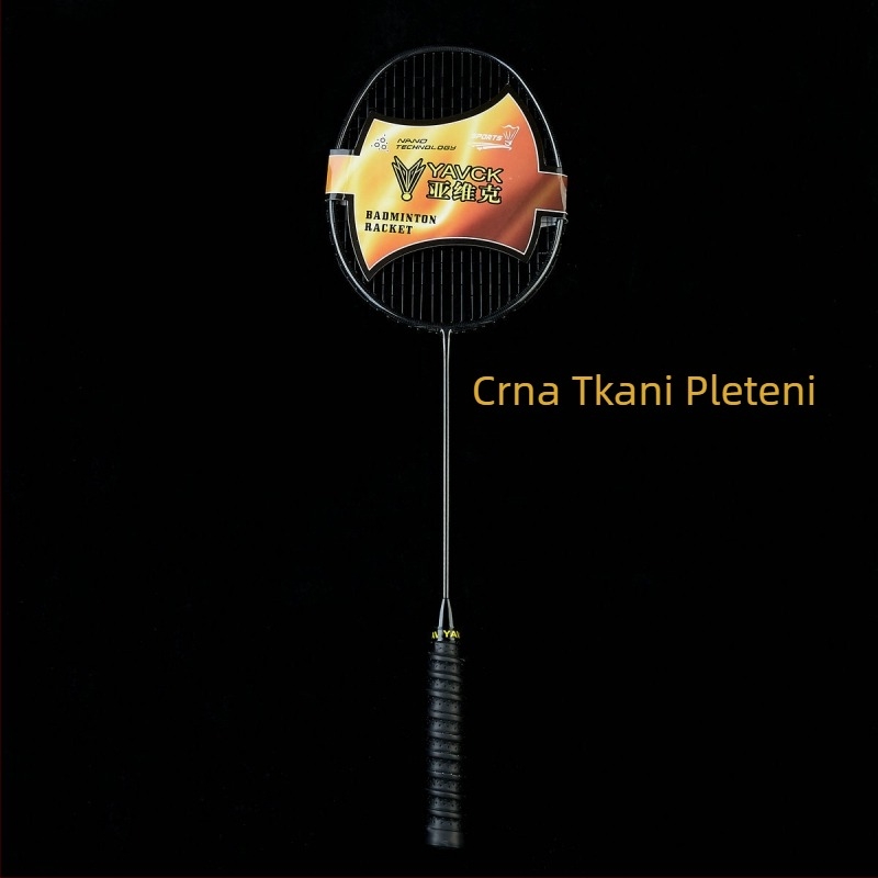 Raketa za badminton YAVCK — karbonsko vlakno; težina 80–84 g; debljina drške G4; tvrd štap; najlon struna; namijenjeno amaterima