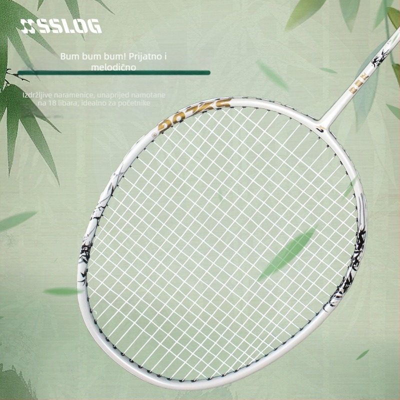 Badminton reketa ultra lagana, jednoplošna konstrukcija od aluminijske legure, najlon žice, težina 95-100 g, debljina držača G-5, tip udarca: direktan, za amatere, juniore i srednje napredne