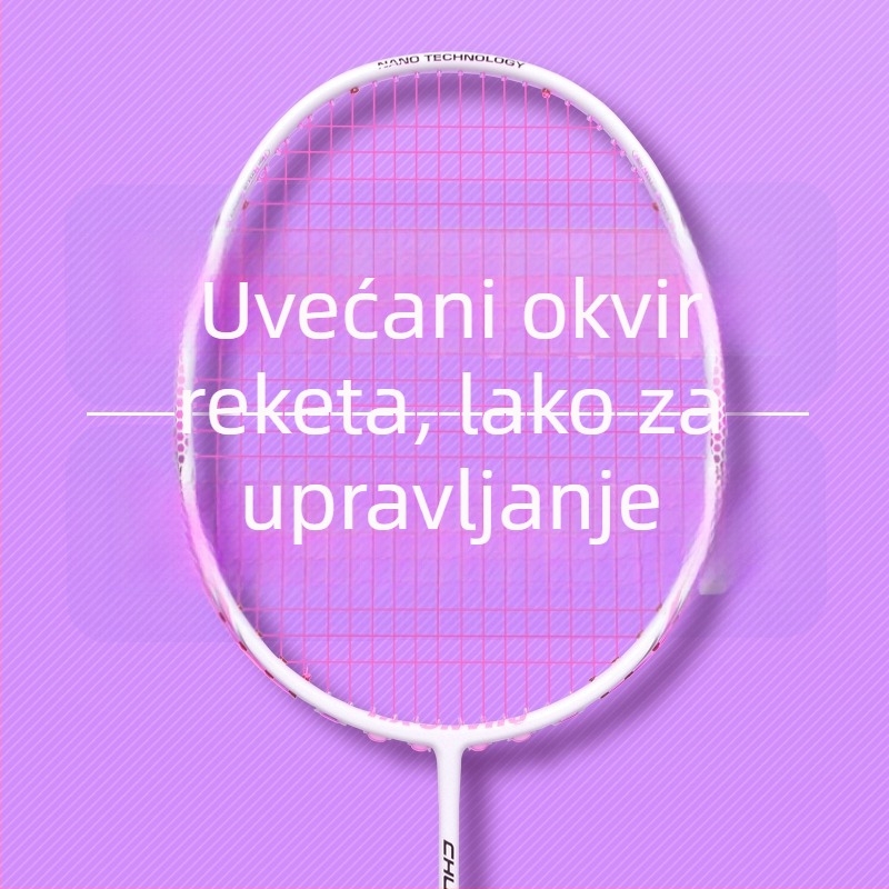 Raketa za badminton csxh, karbonska vlakna okvir, težina 75–79 g, drška G5, ravna osovina, za amatere