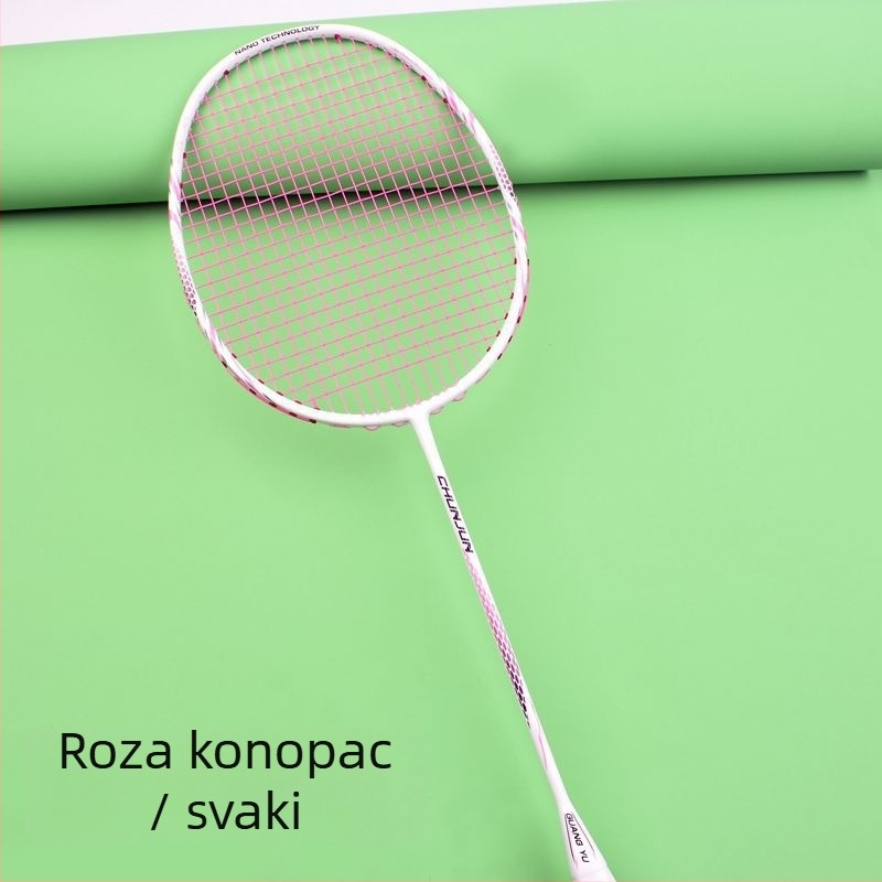 Raketa za badminton csxh, karbonska vlakna okvir, težina 75–79 g, drška G5, ravna osovina, za amatere