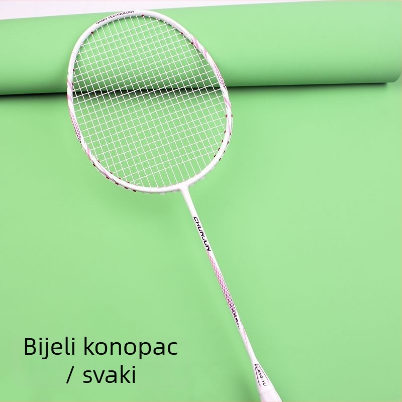 Raketa za badminton csxh, karbonska vlakna okvir, težina 75–79 g, drška G5, ravna osovina, za amatere