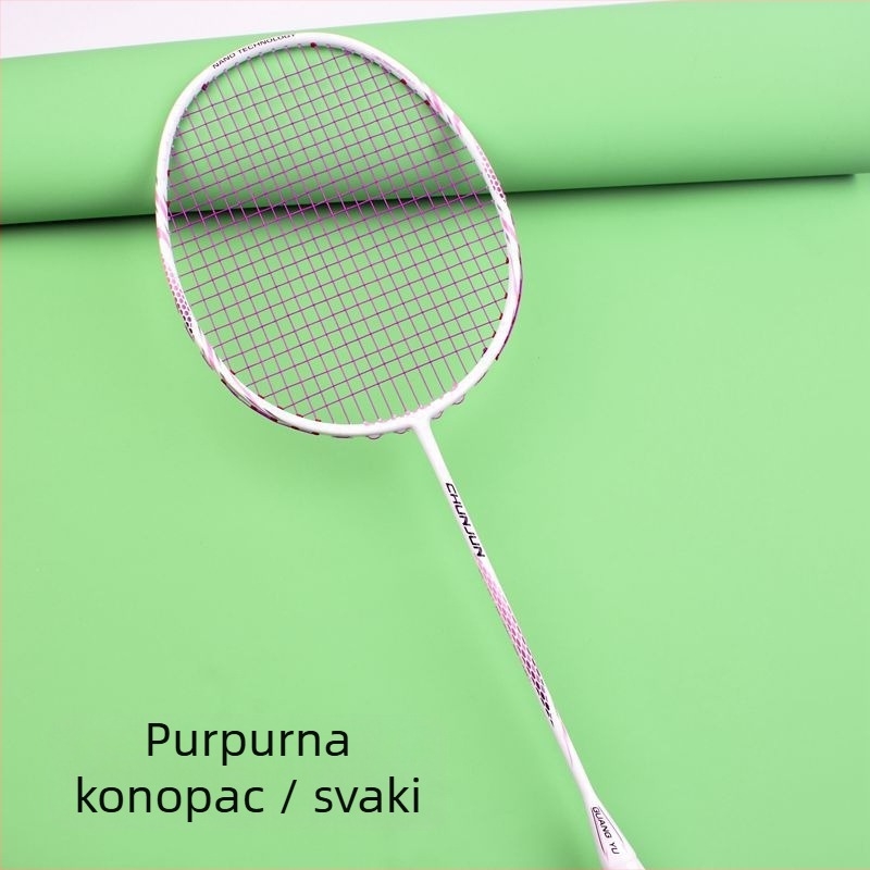 Raketa za badminton csxh, karbonska vlakna okvir, težina 75–79 g, drška G5, ravna osovina, za amatere