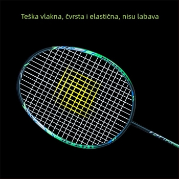 Regail dvostruka karbonska raketa za badminton, okvir od karbonskog kompozita, težina 95–100 g, držač G4, vlakna svile za žicu, ofenzivno sve-u-jednom za odrasle