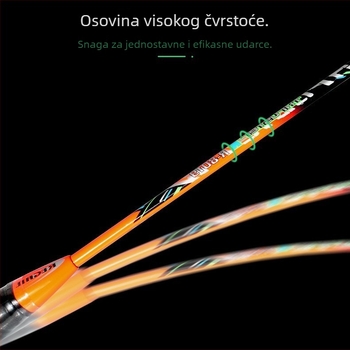 Regail dvostruka karbonska raketa za badminton, okvir od karbonskog kompozita, težina 95–100 g, držač G4, vlakna svile za žicu, ofenzivno sve-u-jednom za odrasle