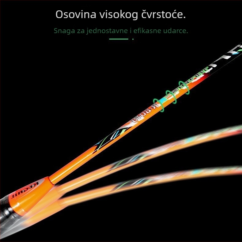 Regail dvostruka karbonska raketa za badminton, okvir od karbonskog kompozita, težina 95–100 g, držač G4, vlakna svile za žicu, ofenzivno sve-u-jednom za odrasle