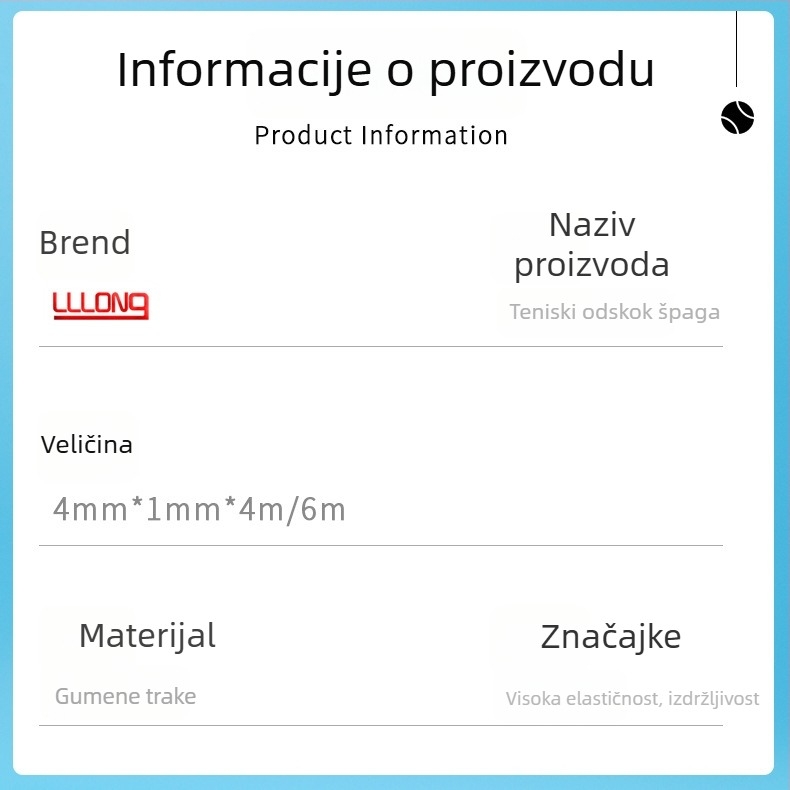Uže za tenis trening za samostalnu praksu - elastično, visoko izdržljivo linija odskoka