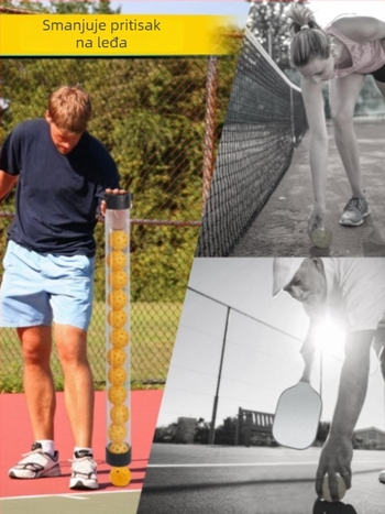 Višestruki koš za skupljanje tenis loptiica, ABS konstrukcija, perforirani dizajn sa 40 rupa, prijenosan i prilagodljiv.