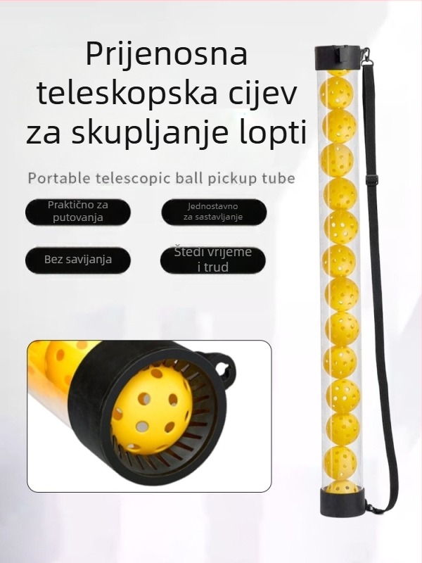 Višestruki koš za skupljanje tenis loptiica, ABS konstrukcija, perforirani dizajn sa 40 rupa, prijenosan i prilagodljiv.