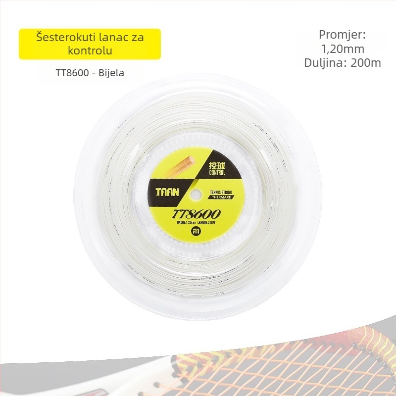 TAAN TT8600 poliester tenis šnura, šesterokutni presjek, duljina 200 m
