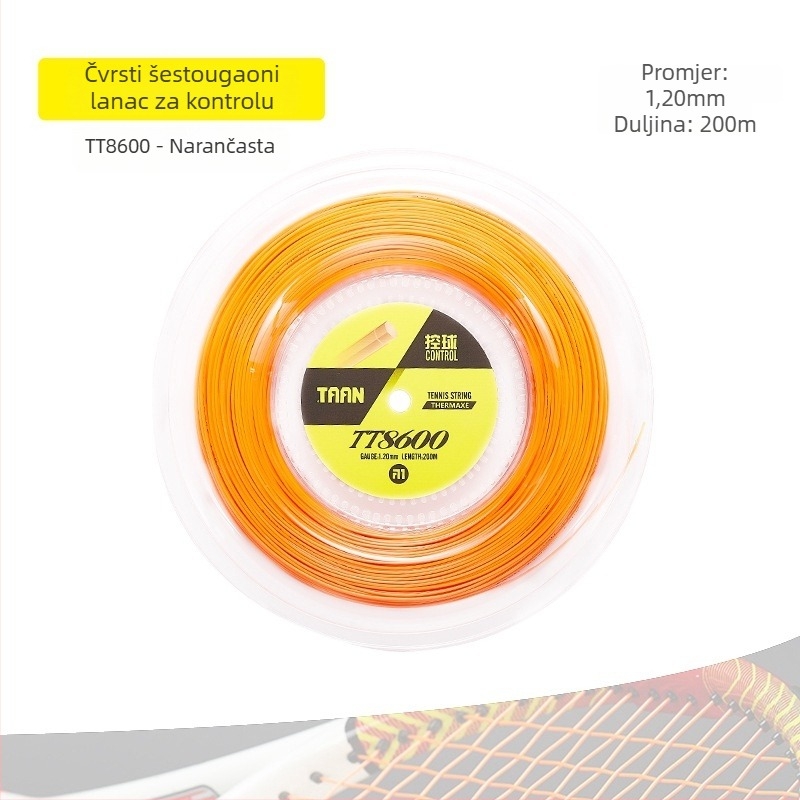 TAAN TT8600 poliester tenis šnura, šesterokutni presjek, duljina 200 m