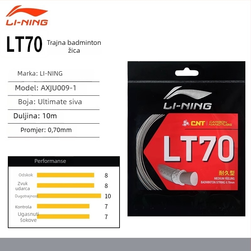 Li-Ning nit za reketa | najlonsko vlakno | badminton | kompatibilno i sa stolnim tenisom
