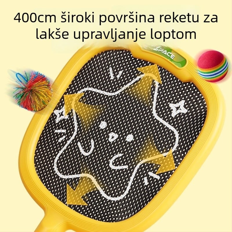 Dječja raketa od karbonskih vlakana za tenis/badminton – trening set za djecu, težina 95–100 g, direktan udarac