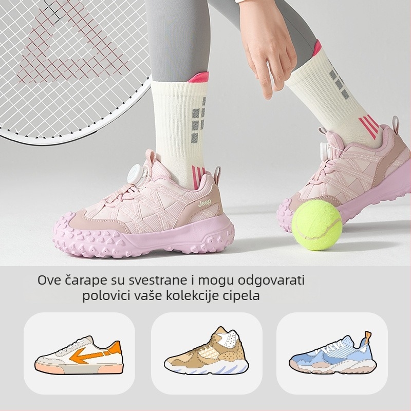 Dječje sportske čarape srednje dužine od pamuka, tanke, unisex, za proljeće i jesen, pogodne za vožnju biciklom, tenis, badminton i trčanje
