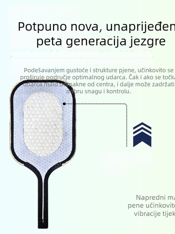 Set pickleball palica od karbonskih vlakana — jezgro: honeycomb + pena, težina 230 g ± 8, površina: tkanasta tekstura, mat završnica, smanjenje buke