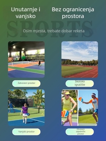 Set pickleball palica od karbonskih vlakana — jezgro: honeycomb + pena, težina 230 g ± 8, površina: tkanasta tekstura, mat završnica, smanjenje buke