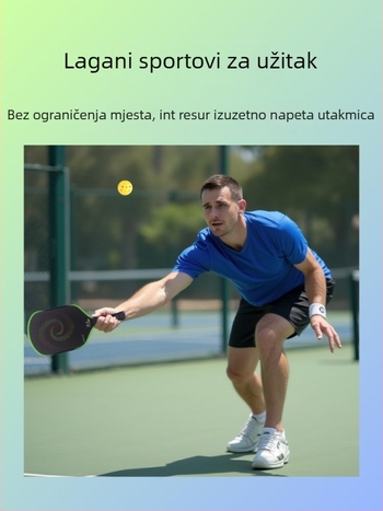 Set pickleball palica od karbonskih vlakana — jezgro: honeycomb + pena, težina 230 g ± 8, površina: tkanasta tekstura, mat završnica, smanjenje buke