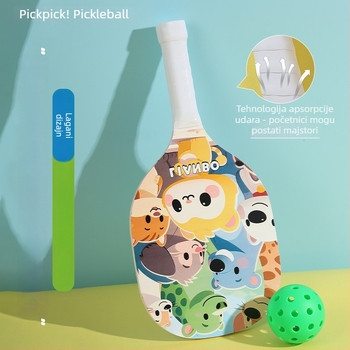 Drveni set pickleball reketa za djecu i odrasle — Lianbo, 700 g, karikatura dizajn plaže