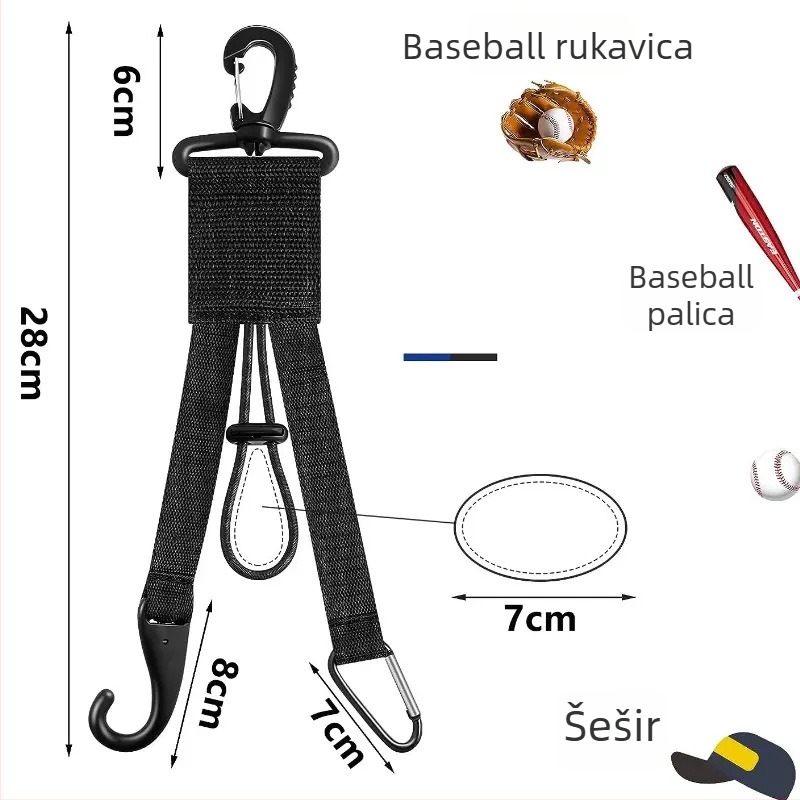 Klip za baseball rukavicu – najlon, moguć ispis logotipa, prilagodljivo