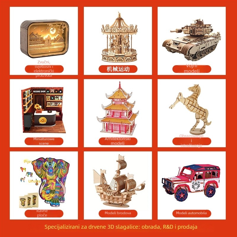 Drveni 3D pinball puzzle za stolnu igru za koncentraciju, DIY prilagodbe, prilagođeni crteži, za uzrast 7–14 godina